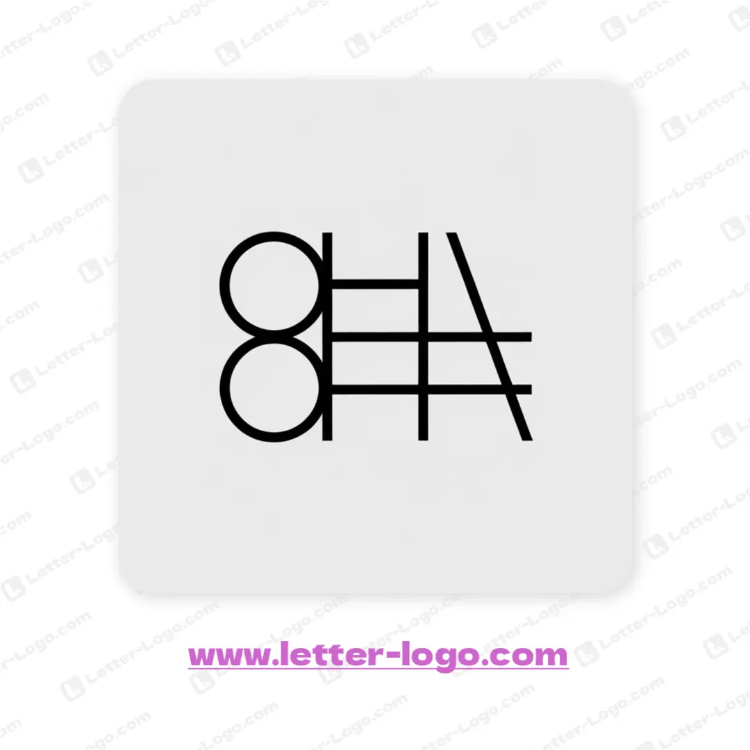 letter oha logo minimalist